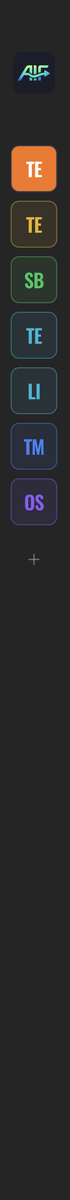 Collapsed sidebar rail showing project icons with colour badges